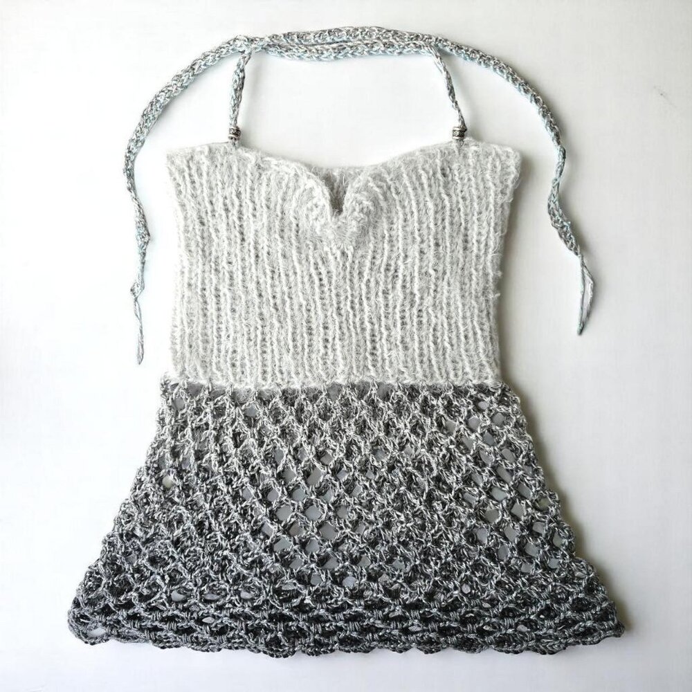 ✨ Handmade Knit & Crochet Mesh Top ✨ - Picture 2 of 6